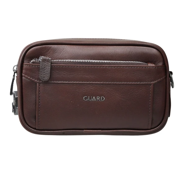 Guard Kristal Kahve Hakiki Deri Şifreli El Çantası Erkek / Kadın P1692 ürün görseli