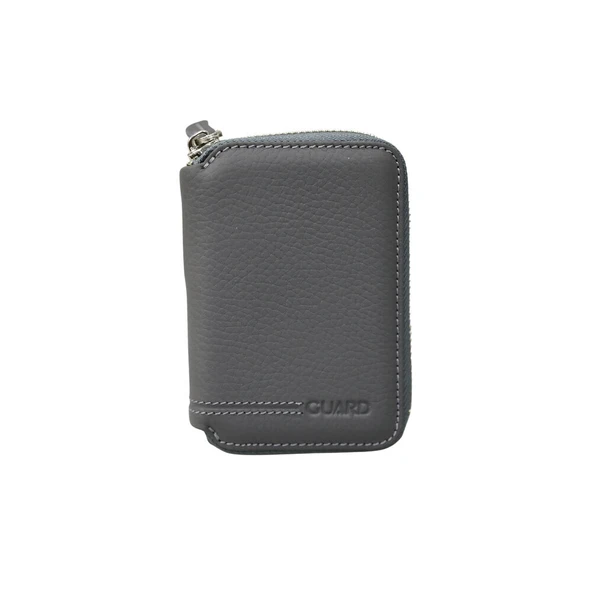 Guard Fermuarlı Antrasit Guti Mat Hakiki Deri Mini Cüzdan Erkek / Kadın P796 ürün görseli