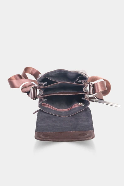 Guard Kahverengi Hakiki Deri Çok Bölmeli Erkek Omuz Çantası P1797 - Resim 3