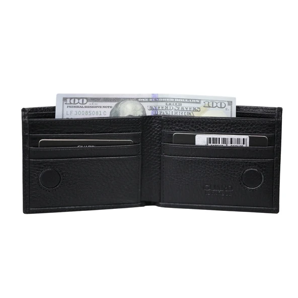 Guard Siyah Hakiki Hakiki Deri Mıknatıslı Erkek Cüzdanı P866 - Resim 2