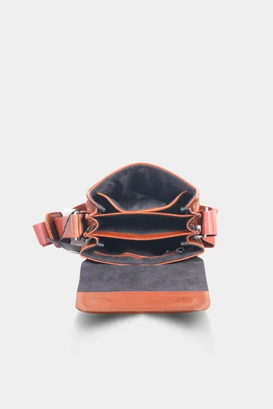 Guard Taba Deri Çok Bölmeli Hakiki Erkek Omuz Çantası P1797 - Resim 3