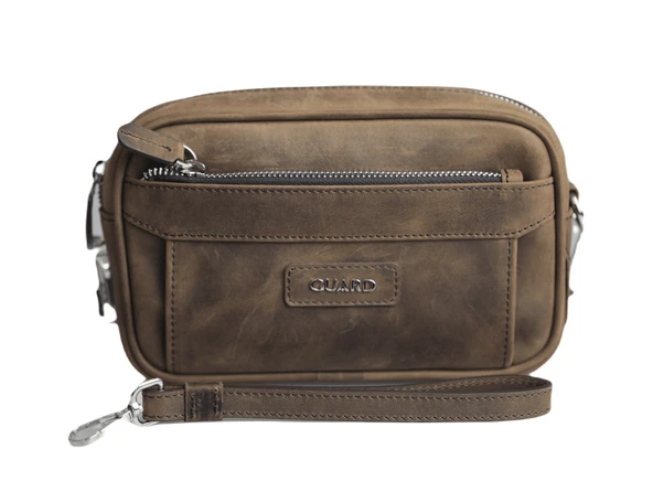 Guard Kahve Crazy Hakiki Deri Şifreli El Çantası Erkek / Kadın P1692 - Resim 4