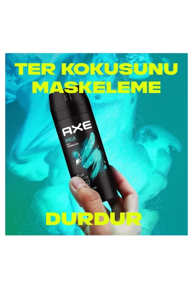 2 Adet Axe Erkek Sprey Deodorant Apollo 48 Saat Etkileyici Koku Vücut Spreyi 150 ml - Resim 2