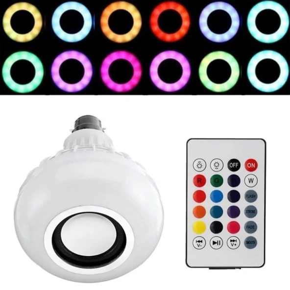 Ledx Al-SPKR Kumandalı Bluetooth Hoparlör Ampul 500 Lümen Rgb Ledli E27 Lamba - Resim 2