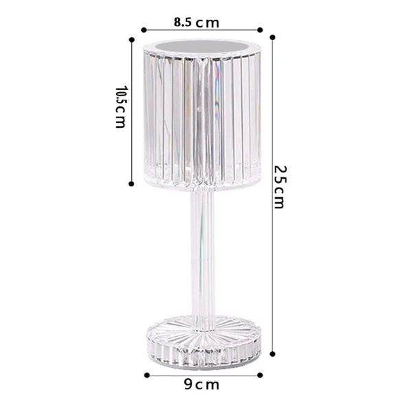 Powermaster HA-1788 Dekoratif RGB LED'li Ambiyans Masa Gece Lambası Şarjlı Dokunmatik Tuşlu - 2