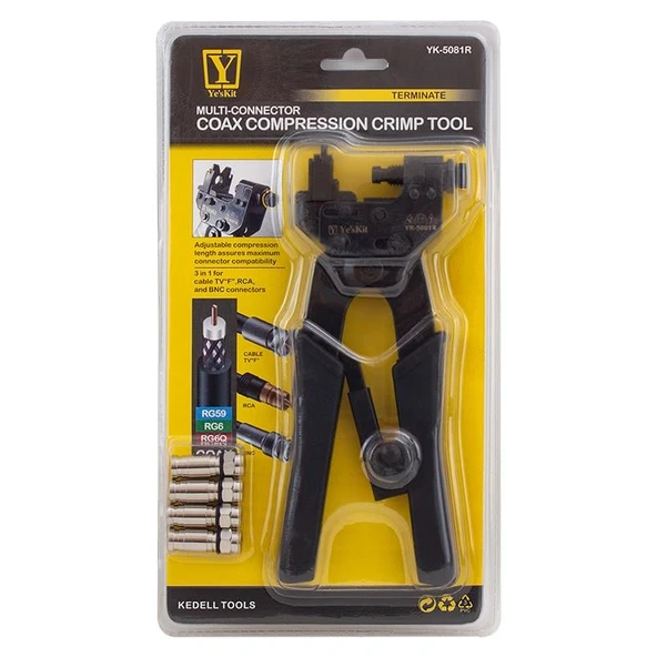 Yeskit YK-5081R F/BNC/RCA Konektör Sıkma Pensesi - 2
