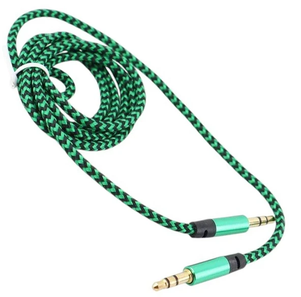 Powermaster PM-2418 Metal Başlıklı Örgülü Erkek - Erkek 1.5 Metre Stereo Aux Kablo