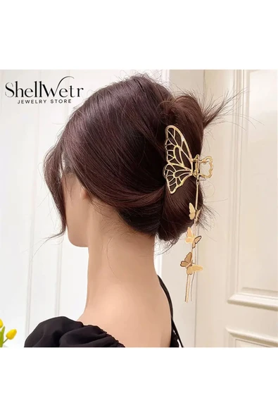 Golda Kelebekli Toka Sevgililer günü , annenize verilecek en güzel toka hediye ürün görseli