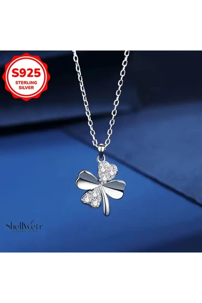 Wishleaf Yonca 925 Ayar Gümüş Kolye Sevgililer günü , annenize verilecek en güzel gümüş hediyesi - 1