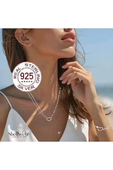 TrueLove 925 Ayar Gümüş Bileklik Kolye Set Sevgilinize, annenize verilecek en güzel gümüş hediyesi