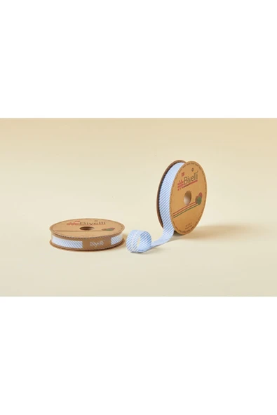 Biye Çizgili Katlı C01 Mavi 2 cm 25 Metre %65 Koton %35 Polyester ürün görseli