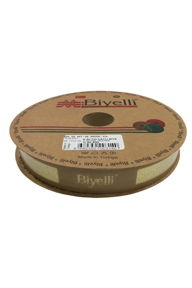 Biye Simli Katlı Ka Altın 2 cm 25 Metre %50 Simli % 50 Polyester ürün görseli
