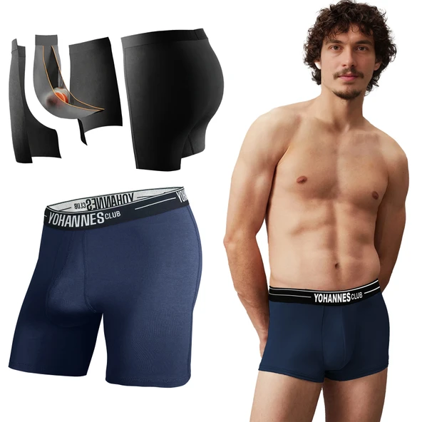 Yohannes Club, Erkek Özel Seperatörlü Pamuklu Boxer, Renk Seçenekli, Tekli Paket - Resim 5