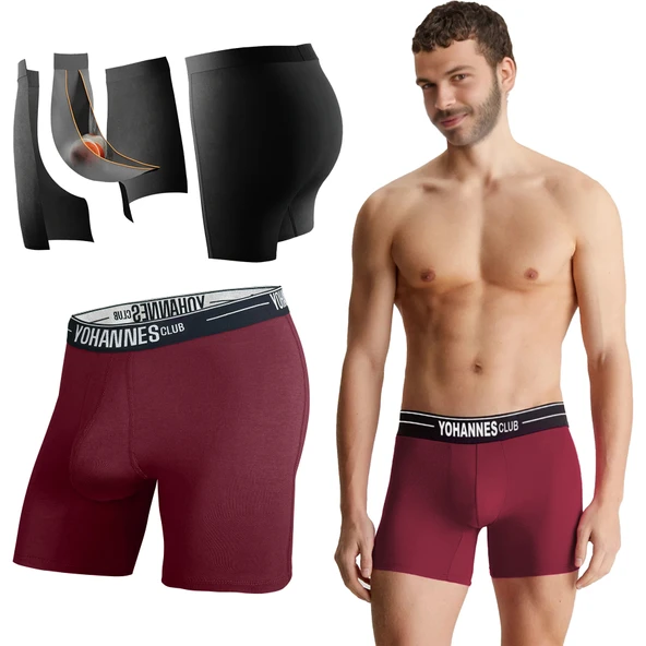 Yohannes Club, Erkek Özel Seperatörlü Pamuklu Boxer, Renk Seçenekli, Tekli Paket - Resim 3