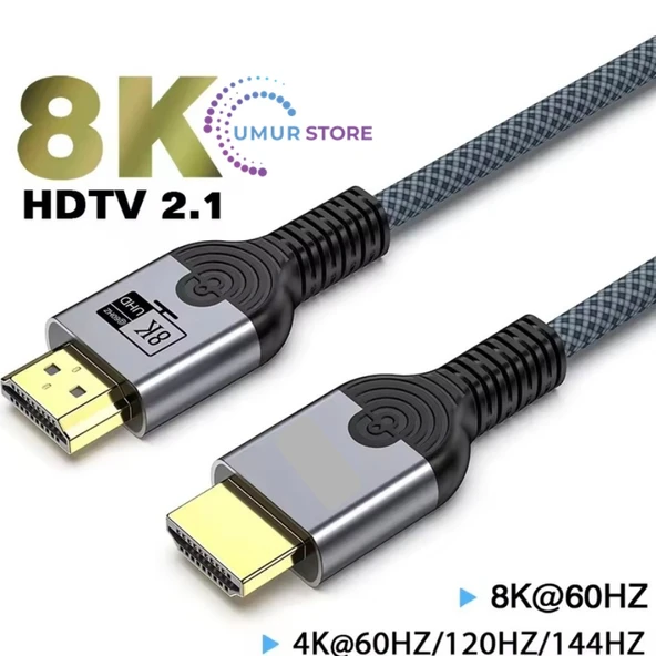 2-Metre HDMI To HDMI Ultra Sertifikalı HDMI 2.1 Kablo 48Gbps 8K/60Hz,4K/120Hz,4K/60Hz, Earc, Hdcp 2.2, D-Hdr, Dolby Vision ürün görseli 1