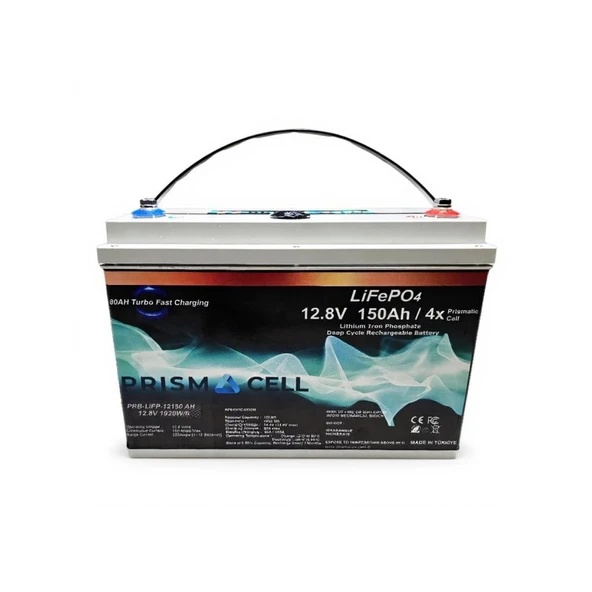 12.8V 150Ah LiFePO4 Akü Turbo Fast Charging Özellikli Karavan, Marin ve Solar Yaşam Aküsü ürün görseli