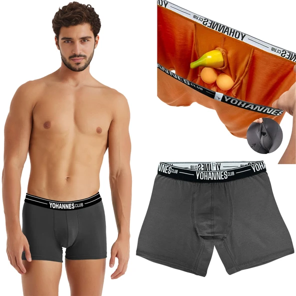 Yohannes Club, Erkek Özel Anatomik Pamuklu Boxer, Renk Seçenekli, Tekli Paket - Resim 5