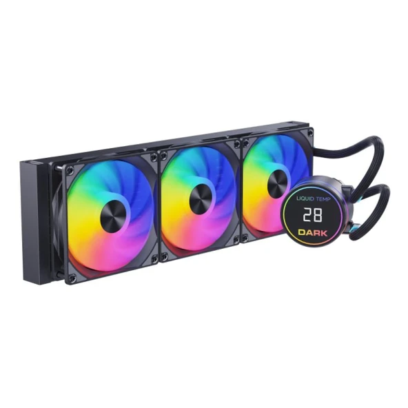 Dark Freezer W362 2025 Edition ARGB 360mm AM5/1851P Siyah İşlemci Sıvı Soğutucu ürün görseli 1