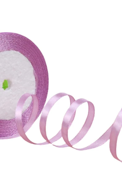 Saten Kurdele 6 mm Lila 5 Metre ürün görseli
