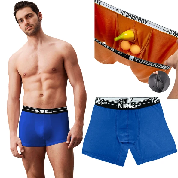 Yohannes Club, Erkek Özel Anatomik Pamuklu Boxer, Renk Seçenekli, Tekli Paket - Resim 3