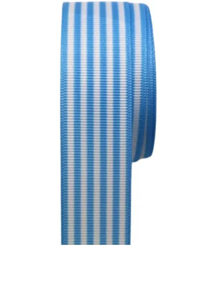 Tafta Çizgi Desen Kurdele 25 mm Mavi 1 Metre ürün görseli