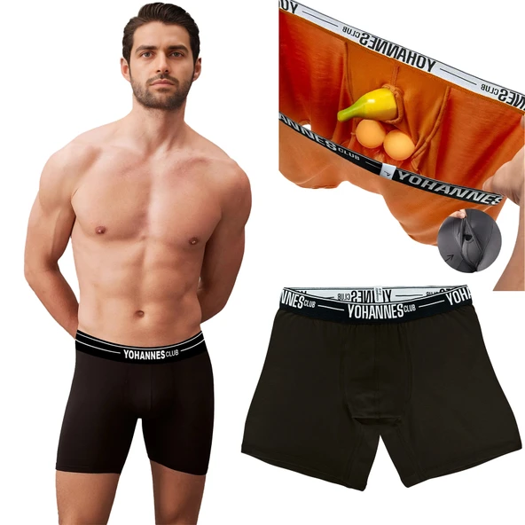 Yohannes Club, Erkek Özel Anatomik Pamuklu Boxer, Renk Seçenekli, Tekli Paket - Resim 7