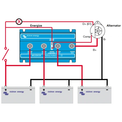 Victron Energy Argodiode 1 Giriş 3 Çıkış 180 Amper Akü İzolatörü 180-3AC (ARG180301020) - Resim 2