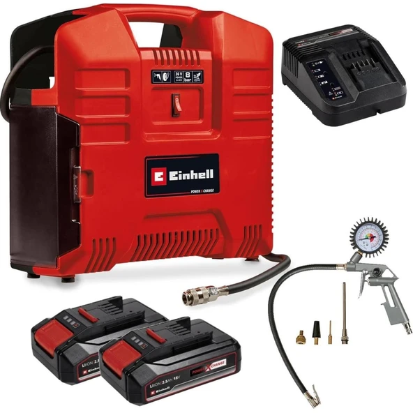Einhell TE-AC 36/8 Li OF Set Akülü Kompresör - Çanta tipi 2 Adet x 18V 2.5AH