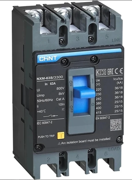 Chint 205889 NXM-63S/3300 3X63A 25KA Termik Manyetik Şalter ürün görseli