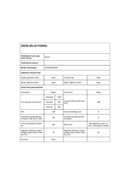 Bosch GSN54VWE0N 7 Çekmeceli Dikey No Frost Derin Dondurucu - 4