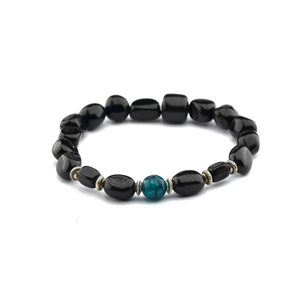 Oltu Taşı ve Tekli Akik Bileklik - Resim 2