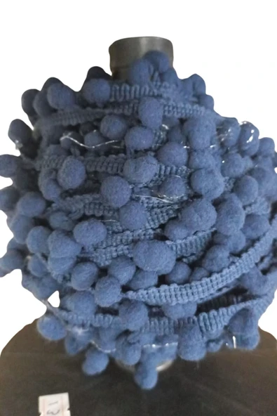 Sıralı Ponpon 1 Metre Lacivert ürün görseli