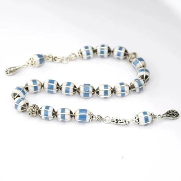 Beyzi Kesim Karpuz İşleme Galalith ve Oltu Taşı Zaza Tespih ürün görseli 1