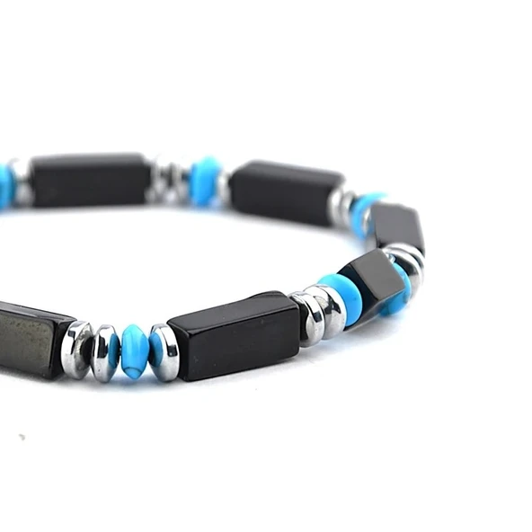 Firuze ve Kesme Oltu Taşı Bileklik ürün görseli 1