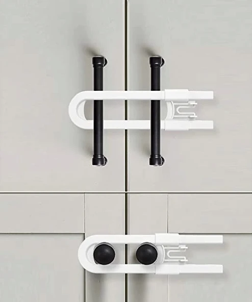 Çocuk Koruma Kilidi - Slide Dolap Çekmece Kilidi Sürgülü Kilit - 2