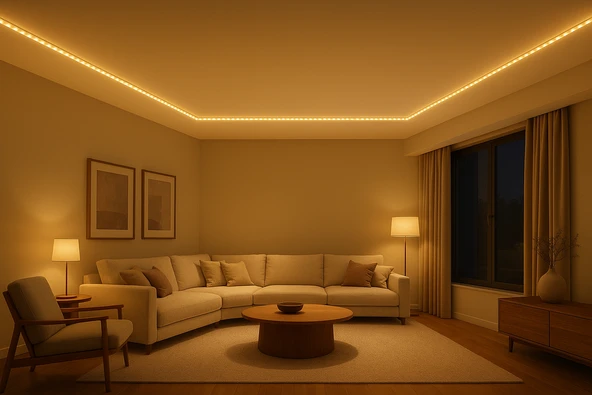 5 Metre CATA CT 4540 İç Mekan 12V 120 Ledli Şerit Led Amber - Resim 3