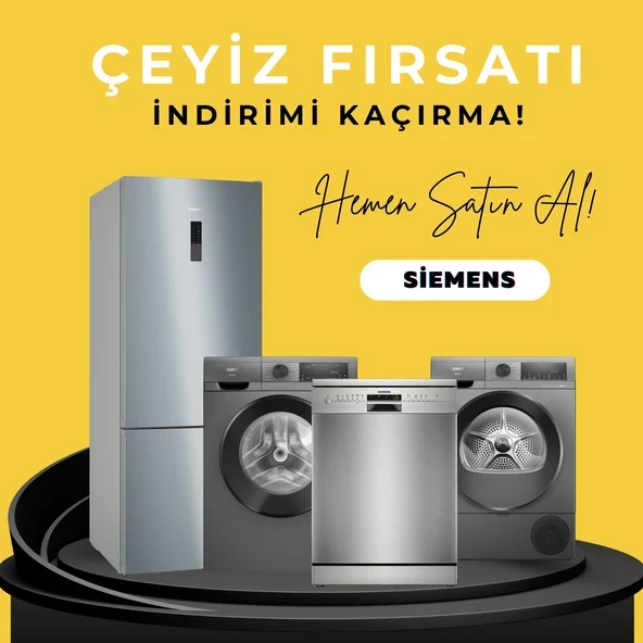 Siemens Beyaz Eşya Çeyiz Seti Gri KG55NCIE0N - WG44A2ZRTR - WQ42G20RTR - SN21600DT