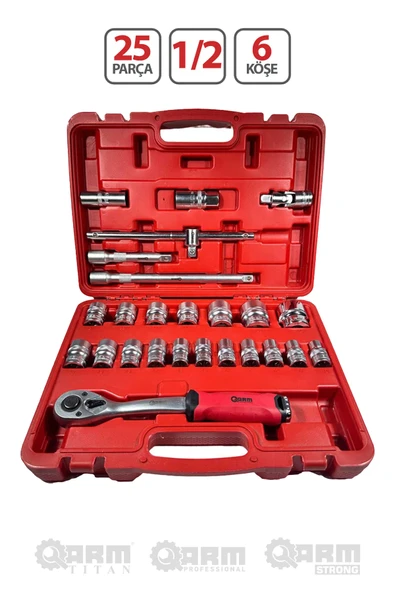 1/2 - 6 KÖŞE 25 PARÇA SABİT CIRCIRLI LOKMA TAKIMI ürün görseli