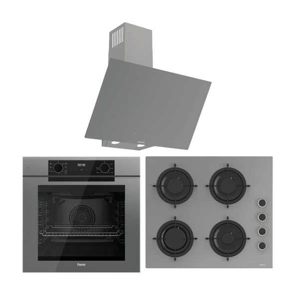 Ferre FryArt Artline QEP63CPR - CS208-FA - D079-SA 7 Prog. Dijital Turbo Ank. Set - Gri - 1