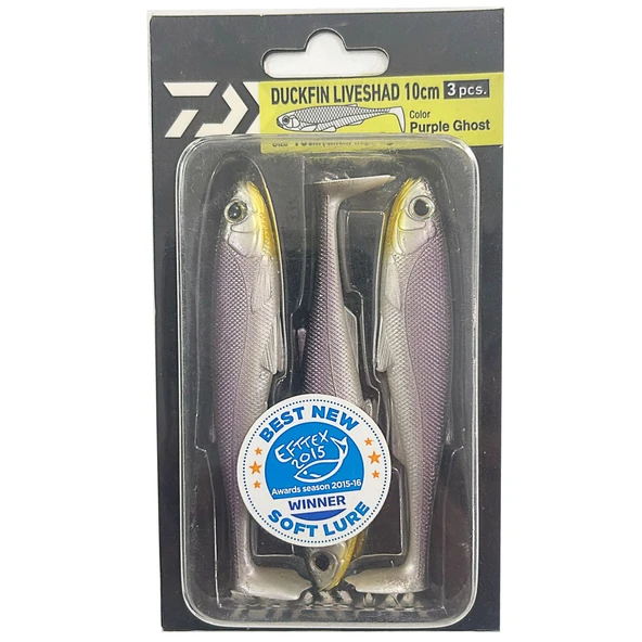 Daiwa Duckfin Live Shad 10cm 7Gr 3 Adet Silikon Yem  Purple Ghost