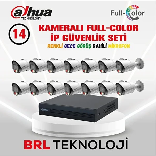 Dahua 14 Kameralı Full Color İp Güvenlik Kamera Seti ürün görseli 1
