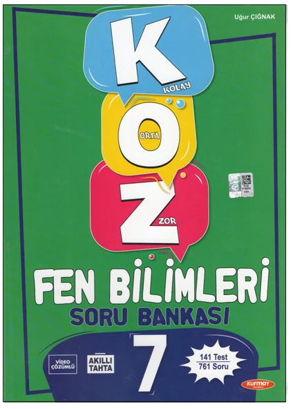KURMAY YAYINLARI 7. SINIF KOZ FEN BİLİMLERİ SORU BANKASI ürün görseli
