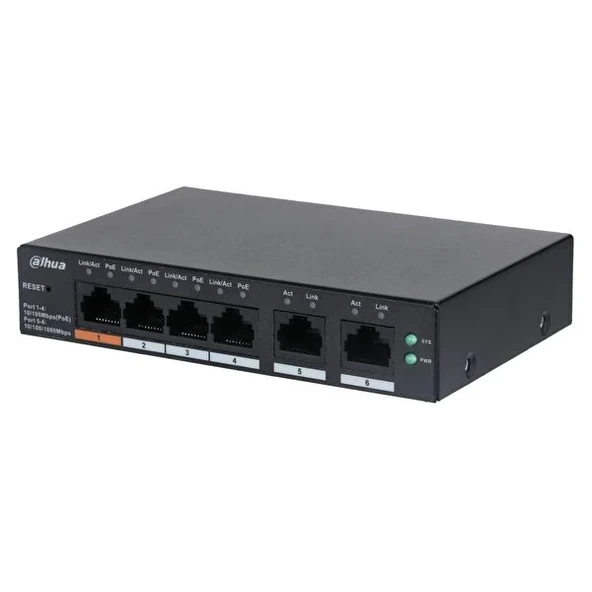 Dahua Cs4006-4et-60 4 Port Poe 2 Port Uplink Uplink Yönetilebilir Poe Switch 60w ürün görseli