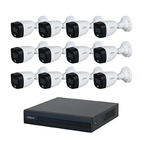 Dahua 12 Kameralı Renkli Gece Görüşlü Full Hd Güvenlik Kamera Seti - 2