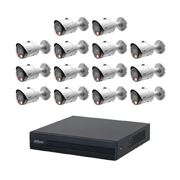 Dahua 14 Kameralı Full Color İp Güvenlik Kamera Seti - Resim 2