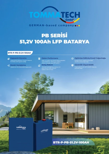 TommaTech 51.2V 100Ah PB Serisi LFP Lityum Batarya - Resim 3