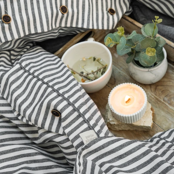 Schafer Home Loria Yatak Örtüsü Nevresim Seti 7 Parça-Antrasit - 8