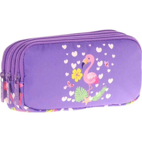 Kaukko Kıds 3 Bölmeli Kalem Çantası (cheerful Flamıngo)krn-L8226 - 1