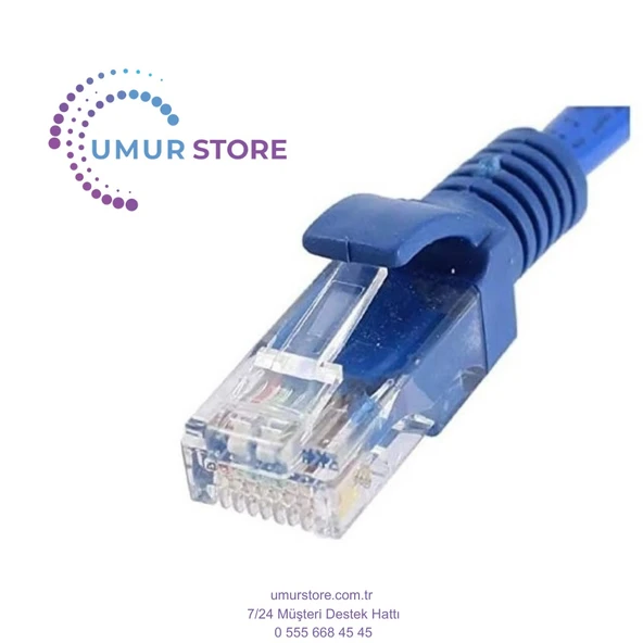 Cat6 Internet Ethernet Kablosu 2 x RJ45 Patch Lan Modem Kablosu 15 Metre - Resim 2