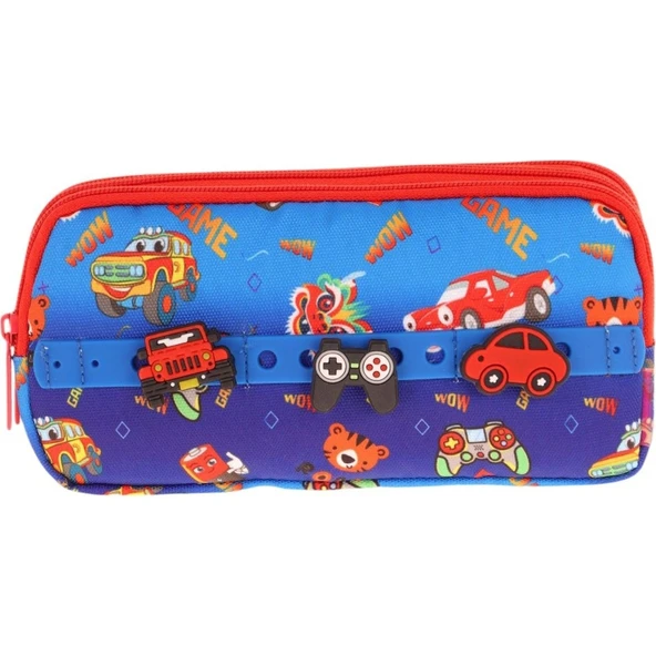 Kaukko Kıds 3 Bölmeli Kalem Çantası (fancy Car)krn-L8258 - 2